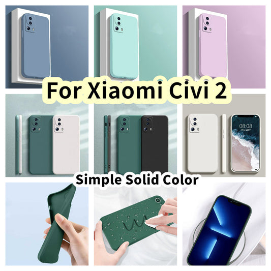 For Xiaomi Civi 2 Cover Drop and wear resistant Silicone Full Case Classic Simple Solid Color Phone Case Cover