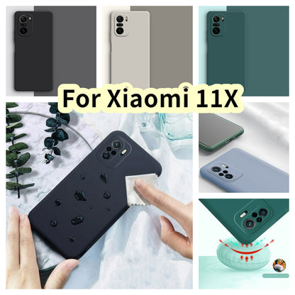 For Xiaomi 11X Cover Drop and wear resistant Silicone Full Case Classic Simple Solid Color Phone Case Cover