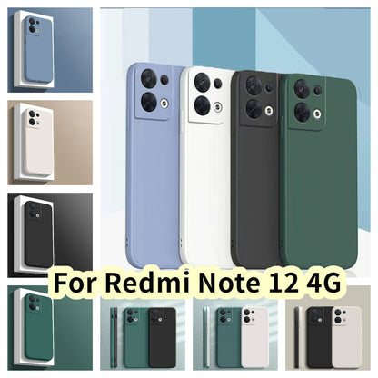 For Redmi Note 12 4G Cover Drop and wear resistant Silicone Full Case Classic Simple Solid Color Phone Case Cover
