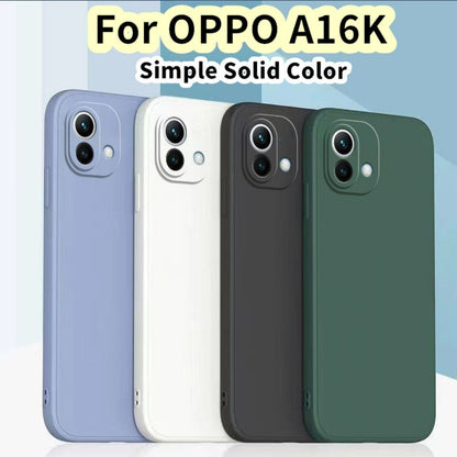 For OPPO A16K Cover Drop and wear resistant Silicone Full Case Classic Simple Solid Color Phone Case Cover