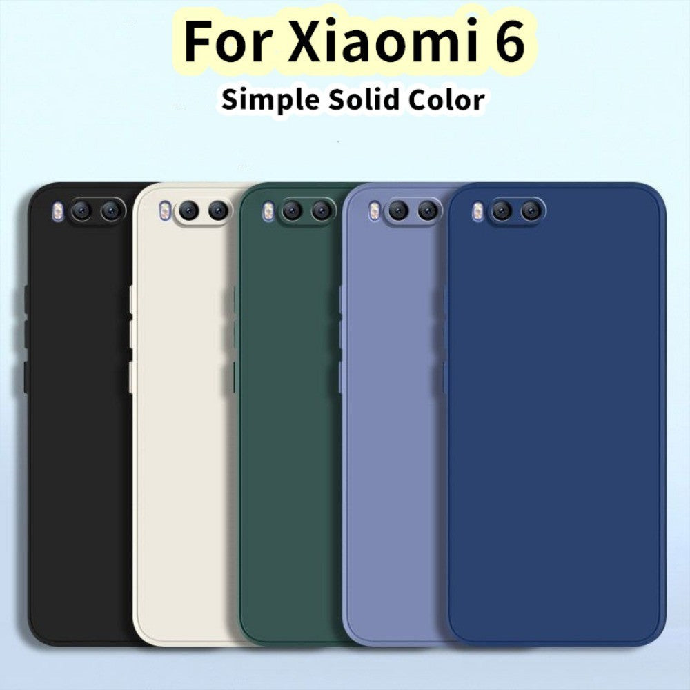For Xiaomi 6 Cover Drop and wear resistant Silicone Full Case Classic Simple Solid Color Phone Case Cover
