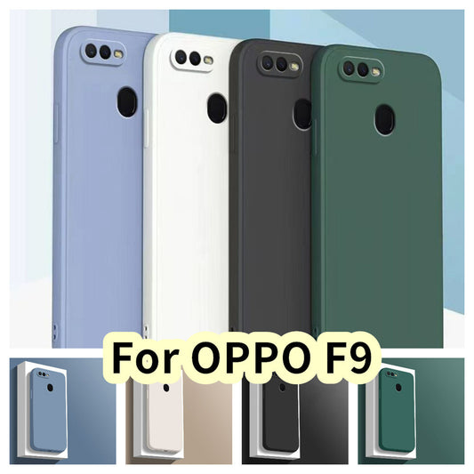 For OPPO F9 Cover Drop and wear resistant Silicone Full Case Classic Simple Solid Color Phone Case Cover