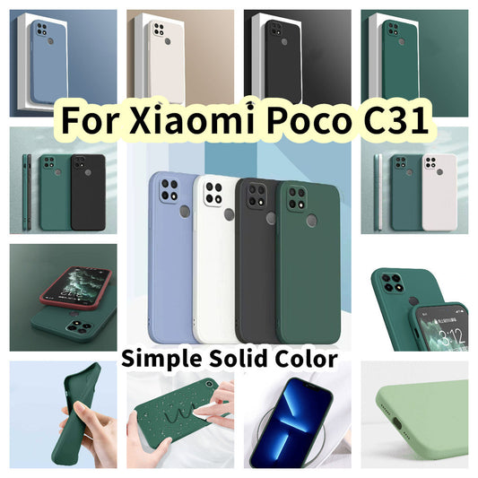 For Xiaomi Poco C31 Cover Drop and wear resistant Silicone Full Case Classic Simple Solid Color Phone Case Cover