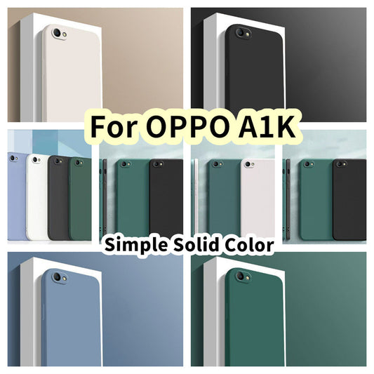 For OPPO A1K Cover Drop and wear resistant Silicone Full Case Classic Simple Solid Color Phone Case Cover