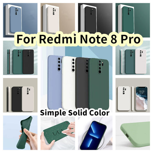 For Redmi Note 8 Pro Cover Drop and wear resistant Silicone Full Case Classic Simple Solid Color Phone Case Cover