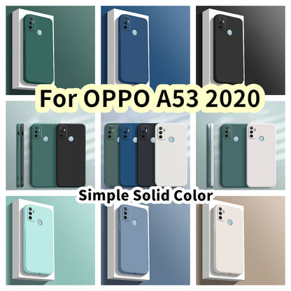 For OPPO A53 2020 Cover Drop and wear resistant Silicone Full Case Classic Simple Solid Color Phone Case Cover