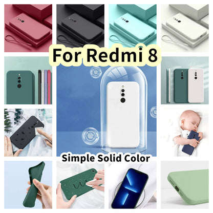 For Redmi 8 Cover Drop and wear resistant Silicone Full Case Classic Simple Solid Color Phone Case Cover