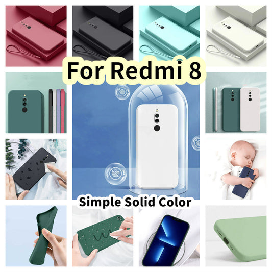 For Redmi 8 Cover Drop and wear resistant Silicone Full Case Classic Simple Solid Color Phone Case Cover