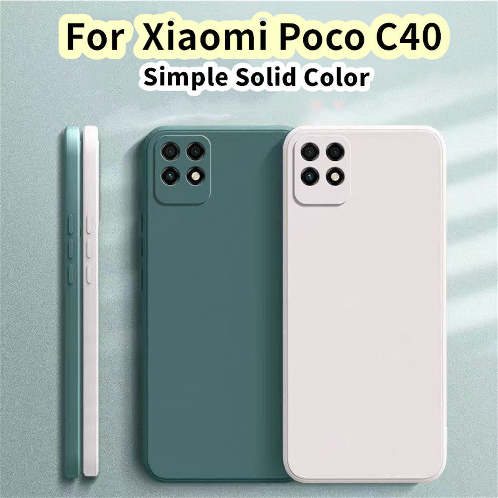For Xiaomi Poco C40 Cover Drop and wear resistant Silicone Full Case Classic Simple Solid Color Phone Case Cover