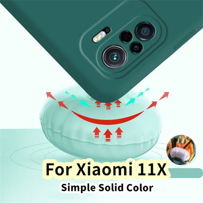 For Xiaomi 11X Cover Drop and wear resistant Silicone Full Case Classic Simple Solid Color Phone Case Cover