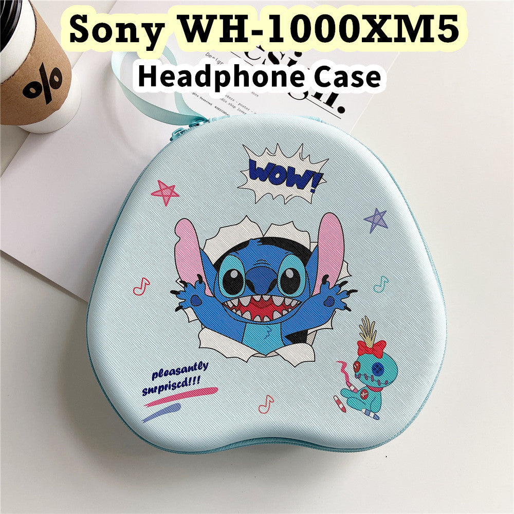 For Sony WH-1000XM5 Headphone Case Cartoon Creative Patterns Headset Earpads Storage Bag Casing Box