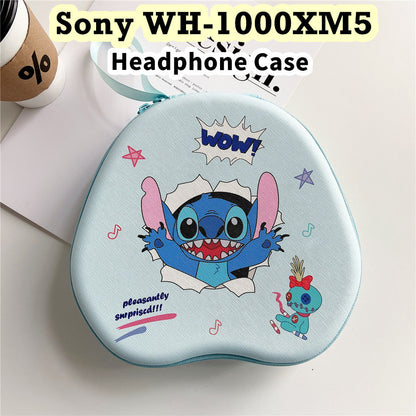 For Sony WH-1000XM5 Headphone Case Cartoon Creative Patterns Headset Earpads Storage Bag Casing Box