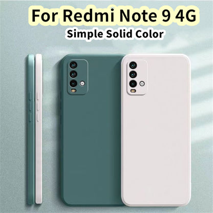 For Redmi Note 9 4G Cover Drop and wear resistant Silicone Full Case Classic Simple Solid Color Phone Case Cover