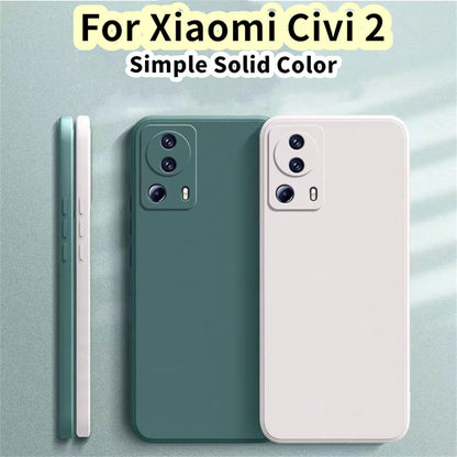 For Xiaomi Civi 2 Cover Drop and wear resistant Silicone Full Case Classic Simple Solid Color Phone Case Cover