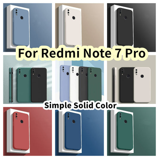 For Redmi Note 7 Pro Cover Drop and wear resistant Silicone Full Case Classic Simple Solid Color Phone Case Cover