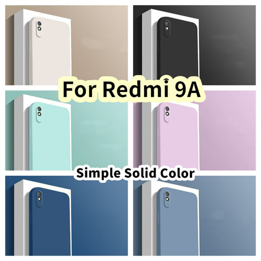 For Redmi 9A  Cover Drop and wear resistant Silicone Full Case Classic Simple Solid Color Phone Case Cover