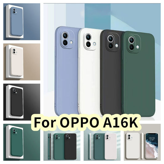 For OPPO A16K Cover Drop and wear resistant Silicone Full Case Classic Simple Solid Color Phone Case Cover