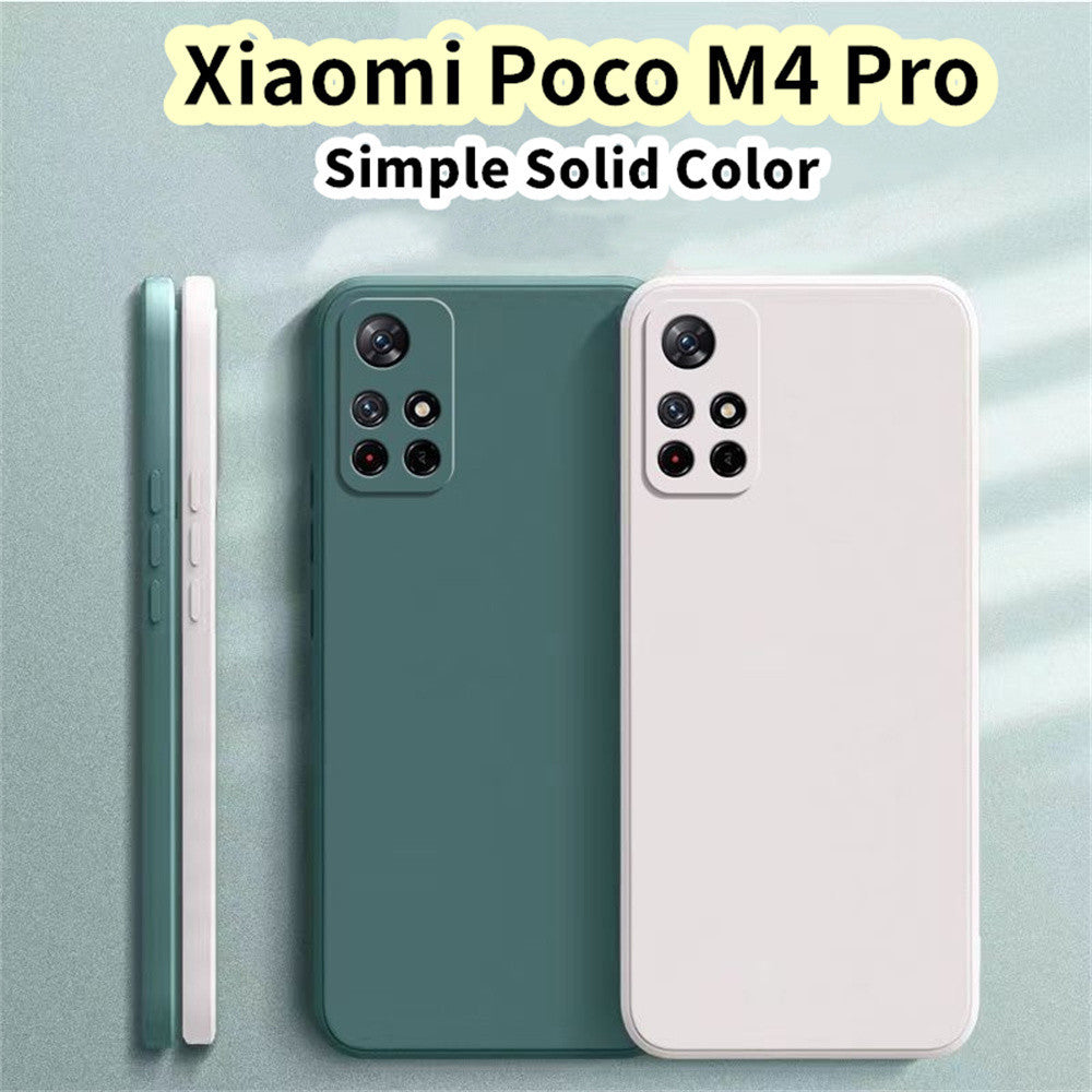 For Xiaomi Poco M4 Pro Cover Drop and wear resistant Silicone Full Case Classic Simple Solid Color Phone Case Cover