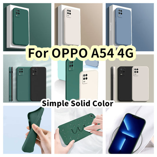 For OPPO A54 4G Cover Drop and wear resistant Silicone Full Case Classic Simple Solid Color Phone Case Cover