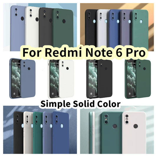 For Redmi Note 6 Pro Cover Drop and wear resistant Silicone Full Case Classic Simple Solid Color Phone Case Cover