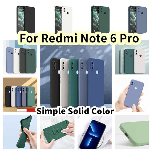 For Redmi Note 6 Pro Cover Drop and wear resistant Silicone Full Case Classic Simple Solid Color Phone Case Cover