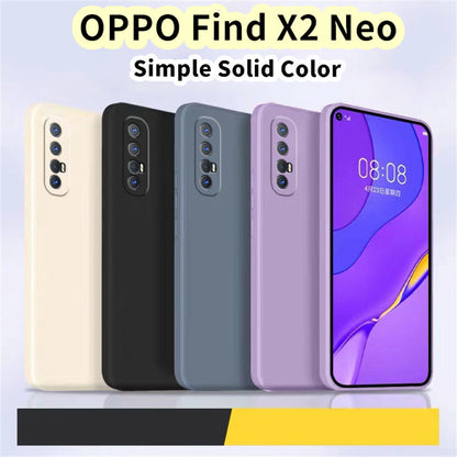 For OPPO Find X2 Neo Cover Drop and wear resistant Silicone Full Case Classic Simple Solid Color Phone Case Cover
