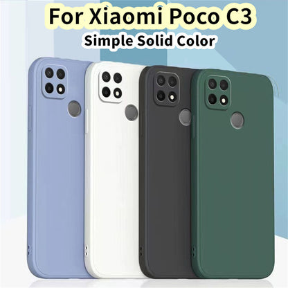 For Xiaomi Poco C3 Cover Drop and wear resistant Silicone Full Case Classic Simple Solid Color Phone Case Cover