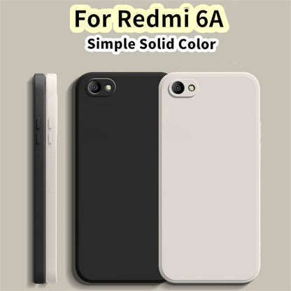 For Redmi 6A Cover Drop and wear resistant Silicone Full Case Classic Simple Solid Color Phone Case Cover
