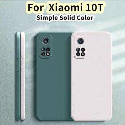 For  Xiaomi 10T Cover Drop and wear resistant Silicone Full Case Classic Simple Solid Color Phone Case Cover