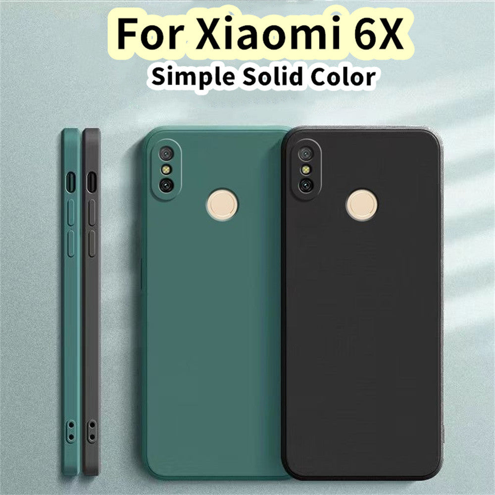 For Xiaomi 6X Cover Drop and wear resistant Silicone Full Case Classic Simple Solid Color Phone Case Cover