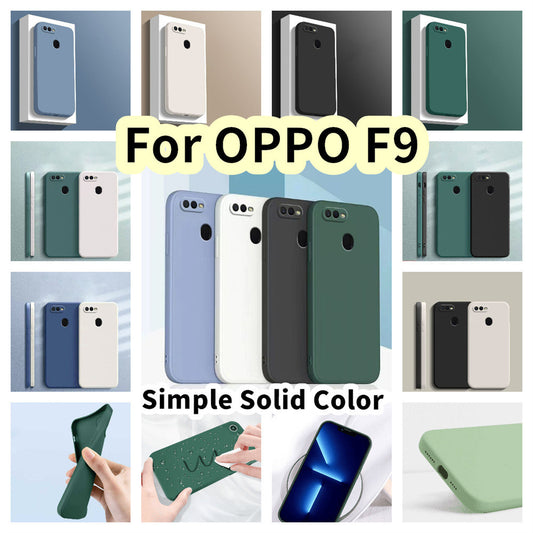 For OPPO F9 Cover Drop and wear resistant Silicone Full Case Classic Simple Solid Color Phone Case Cover