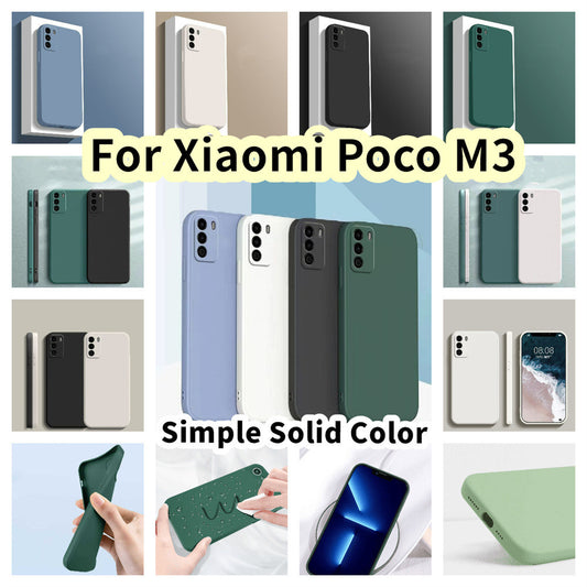 For Xiaomi Poco M3 Cover Drop and wear resistant Silicone Full Case Classic Simple Solid Color Phone Case Cover