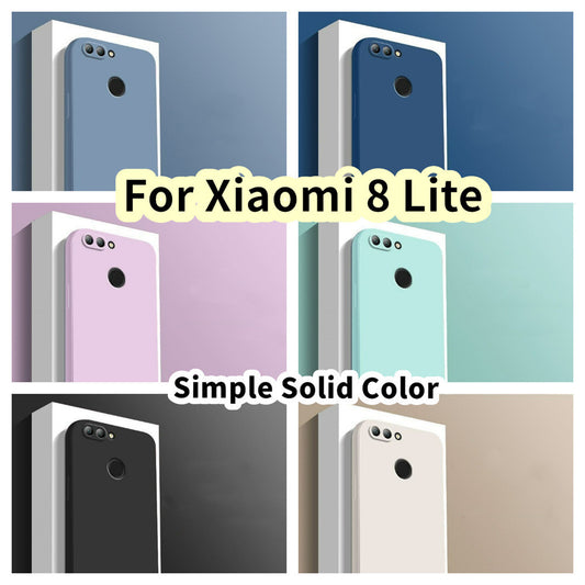 For Xiaomi 8 Lite Cover Drop and wear resistant Silicone Full Case Classic Simple Solid Color Phone Case Cover