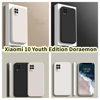 For Xiaomi 10 Youth Edition Doraemon Cover Drop and wear resistant Silicone Full Case Classic Simple Solid Color Phone Case Cover