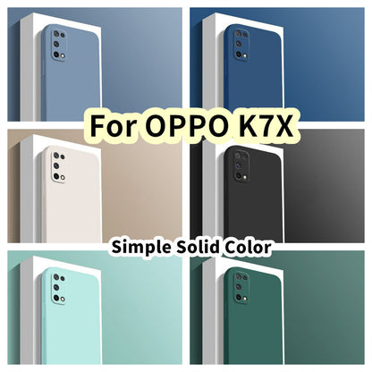 For OPPO K7X Cover Drop and wear resistant Silicone Full Case Classic Simple Solid Color Phone Case Cover