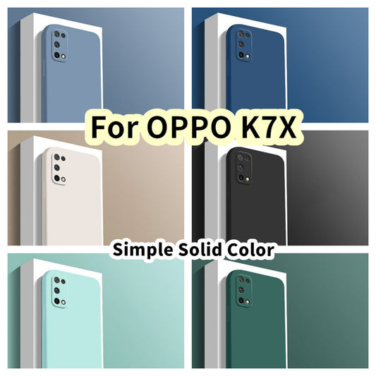 For OPPO K7X Cover Drop and wear resistant Silicone Full Case Classic Simple Solid Color Phone Case Cover