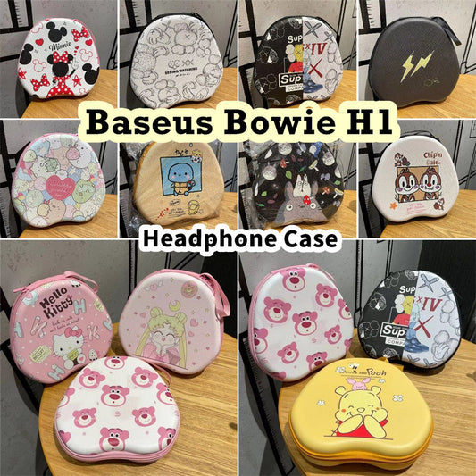 For Baseus Bowie H1 Headphone Case Cartoon Creative Patterns Headset Earpads Storage Bag Casing Box