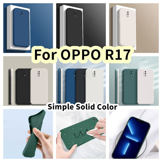 For OPPO R17 Cover Drop and wear resistant Silicone Full Case Classic Simple Solid Color Phone Case Cover
