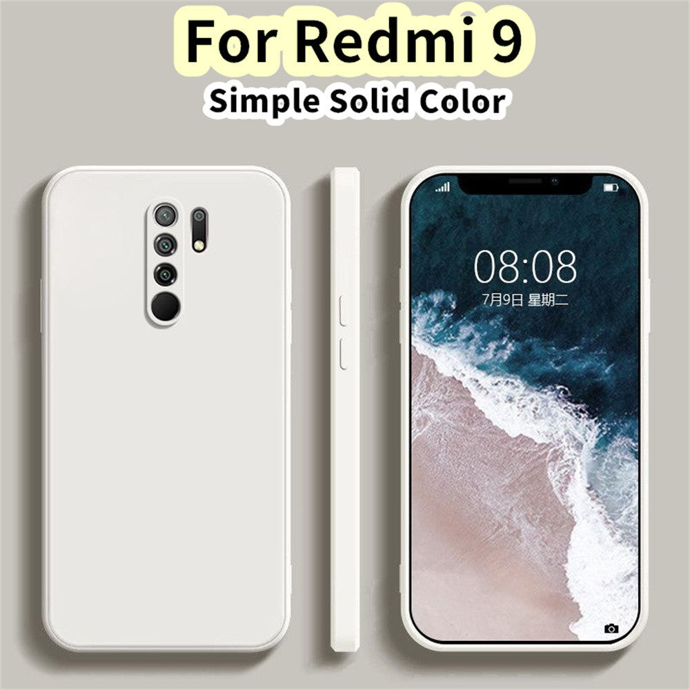 For Redmi 9 Cover Drop and wear resistant Silicone Full Case Classic Simple Solid Color Phone Case Cover