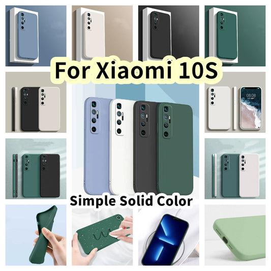 For  Xiaomi 10S Cover Drop and wear resistant Silicone Full Case Classic Simple Solid Color Phone Case Cover