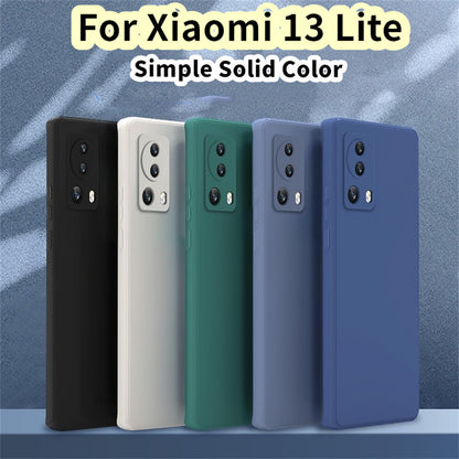 For Xiaomi 13 Lite Cover Drop and wear resistant Silicone Full Case Classic Simple Solid Color Phone Case Cover
