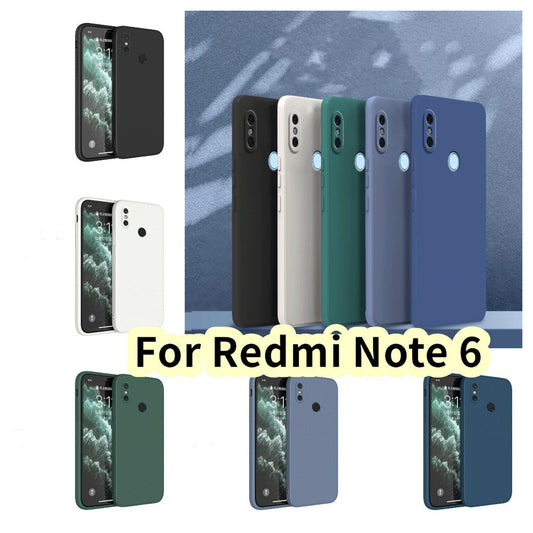 For Redmi Note 6 Cover Drop and wear resistant Silicone Full Case Classic Simple Solid Color Phone Case Cover