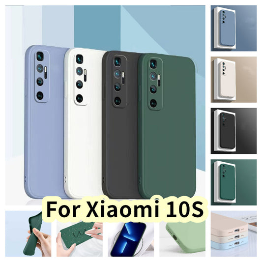 For  Xiaomi 10S Cover Drop and wear resistant Silicone Full Case Classic Simple Solid Color Phone Case Cover