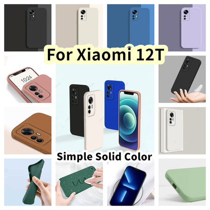For Xiaomi 12T Cover Drop and wear resistant Silicone Full Case Classic Simple Solid Color Phone Case Cover
