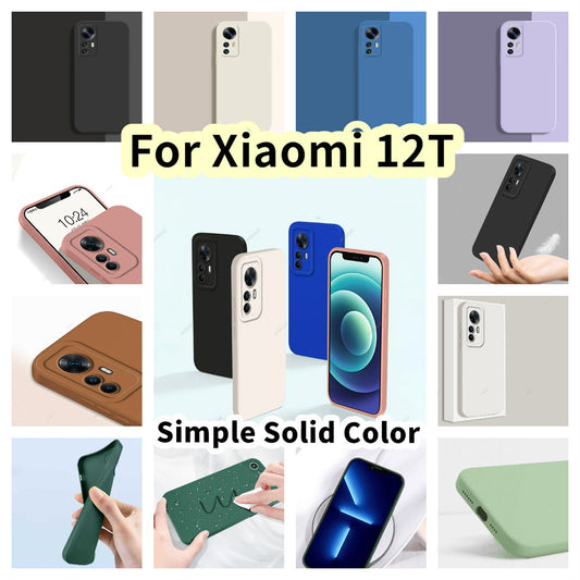 For Xiaomi 12T Cover Drop and wear resistant Silicone Full Case Classic Simple Solid Color Phone Case Cover