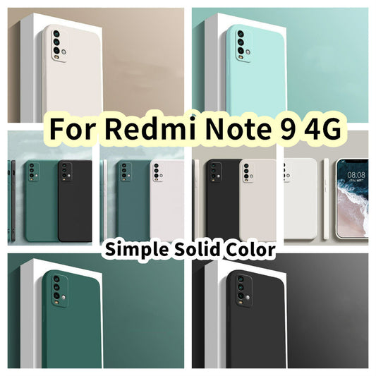 For Redmi Note 9 4G Cover Drop and wear resistant Silicone Full Case Classic Simple Solid Color Phone Case Cover