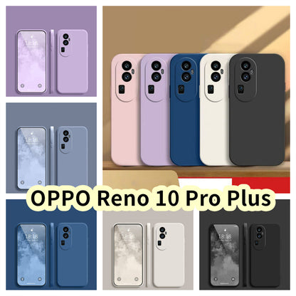 For OPPO Reno 10 Pro Plus Cover Drop and wear resistant Silicone Full Case Classic Simple Solid Color Phone Case Cover