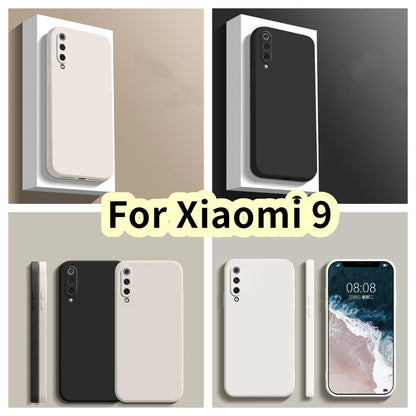 For Xiaomi 9 Cover Drop and wear resistant Silicone Full Case Classic Simple Solid Color Phone Case Cover