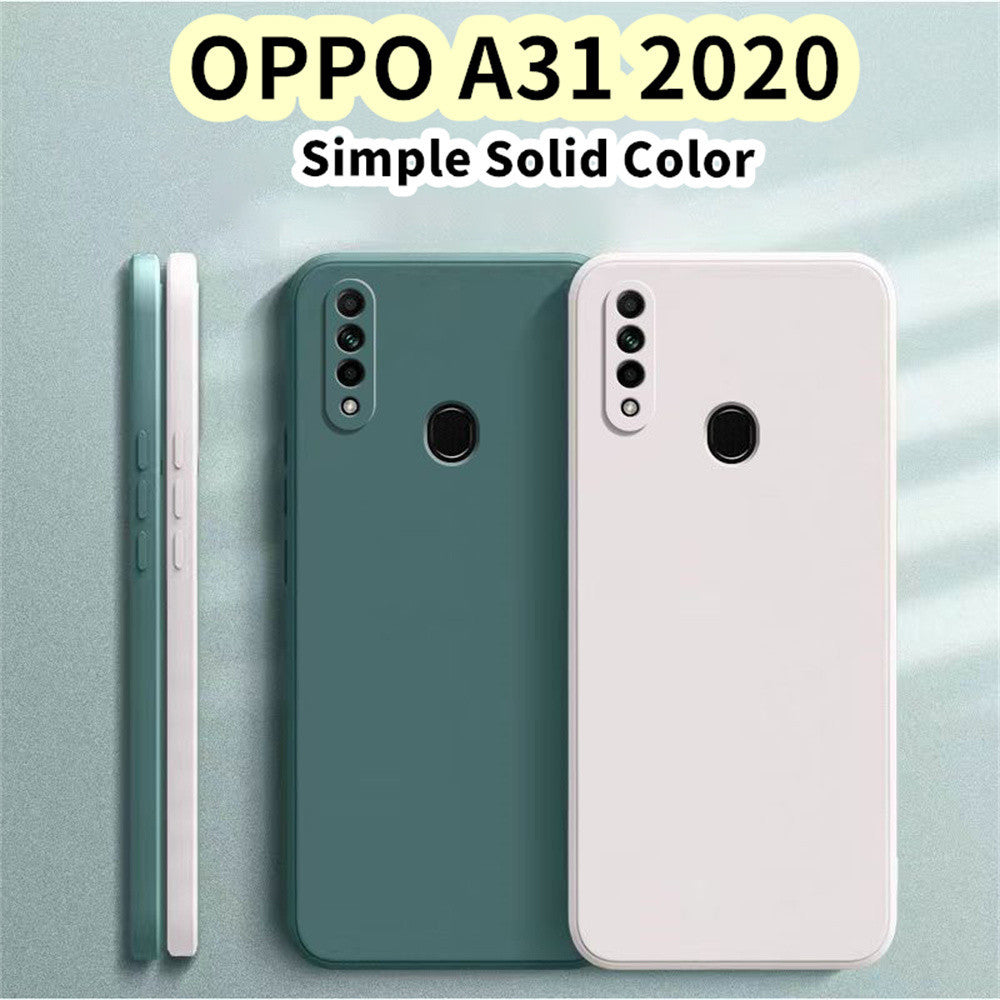 For OPPO A31 2020 Cover Drop and wear resistant Silicone Full Case Classic Simple Solid Color Phone Case Cover