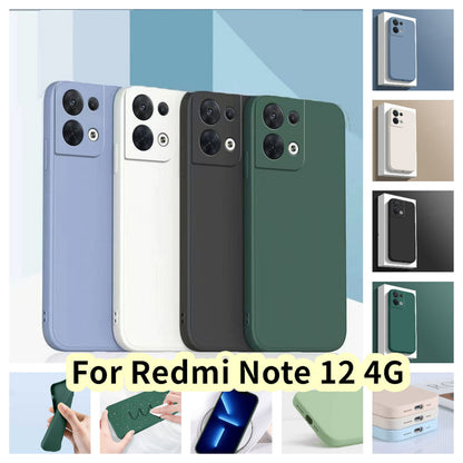 For Redmi Note 12 4G Cover Drop and wear resistant Silicone Full Case Classic Simple Solid Color Phone Case Cover